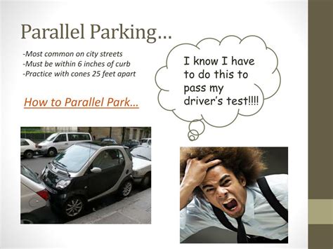 If you haven't seen the parallel park video already about parking behind a single vehicle or between two vehicles, definitely have a look at that. PPT - Driver Responsibility PowerPoint Presentation, free download - ID:6509574