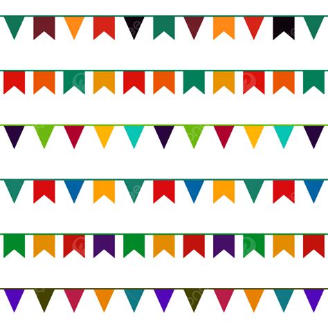Bunting Flags Clipart Vector Celebrate Flags Set Flag Bunting Green