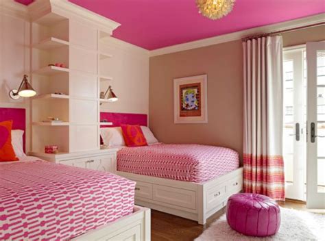 Space Efficient And Chic Shared Girls Bedroom Design Ideas