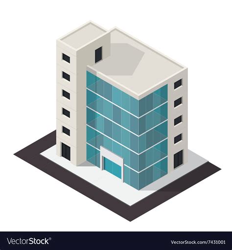 Isometric Building Icon Royalty Free Vector Image