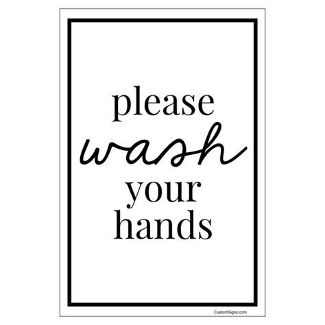 Please Wash You Hands Hand Washing Full Color Sign 6 X 4