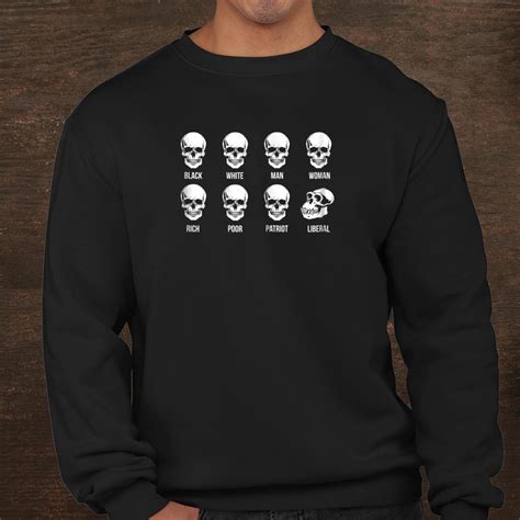 Skull Black White Man Woman Rich Poor Liberal Patriot Shirt Fantasywears