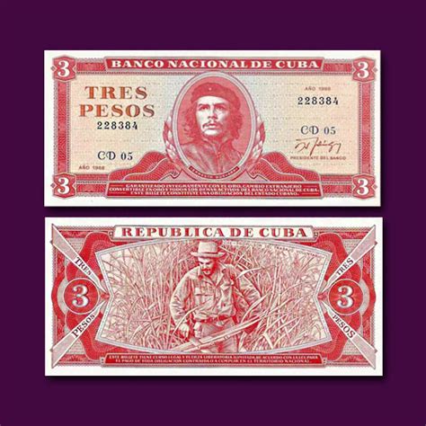 Cuba 3 Pesos Banknote Of 1988 Mintage World