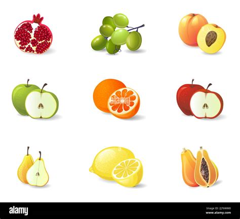 Various Fruits Icons Vector Illustration Stock Vector Image And Art Alamy