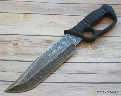 Mtech Midnight Ops 6mm Thick Full Tang Fixed Blade Hunting Knife Nylon