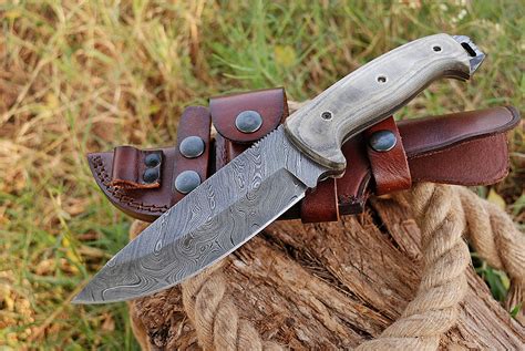 Buy Damascus Bushcraft Knife Hunting Knife Handmade Survival Knife