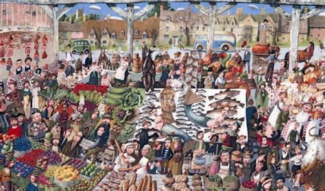 Country Market By British Contemporary Artist Richard Adams Art