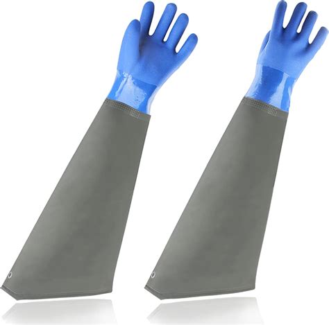 Waterproof Pond Cleaning Gloves Extra Long Sleeve Rubber Gloves Heavy Duty Full Arm Gloves Drain