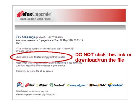 Efax Spam Email Malware Alert