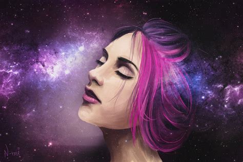 Galaxy Girl By Nozomi Art Rpurplelavender