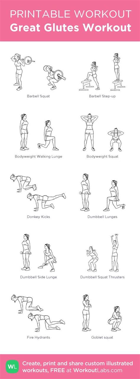 Great Glutes Workout My Custom Printable Workout By Workoutlabs