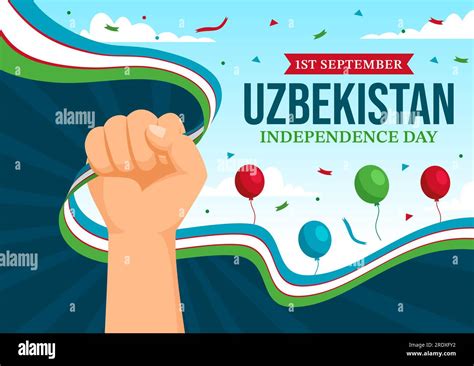Happy Uzbekistan Independence Day Vector Illustration On St Of