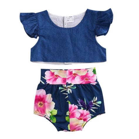 New Fashion Summer Hot Kids Casual 2pcs Clothes Set Baby Girl Top