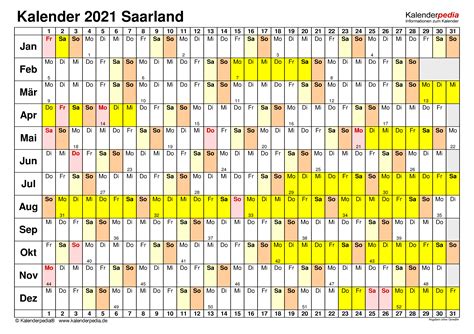 All calendar files are also openoffice compatible. Kalender 2021 Saarland: Ferien, Feiertage, Excel-Vorlagen