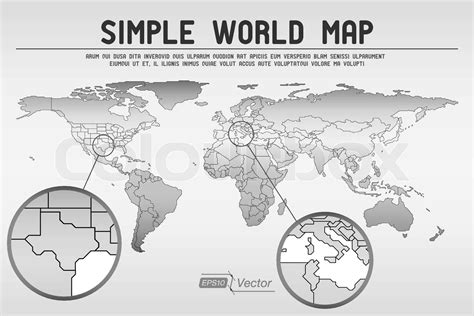 Abstract Simple World Map Stock Vector Colourbox