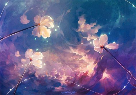 Magical Flowers By Marinamichkina Fantasy Art Anime Scenery Anime Art