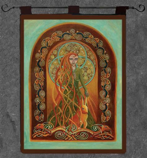 All orders are custom made and most ship worldwide within 24 hours. MELANGELL of the Hares Wall Hanging Celtic Art by Welsh artist Jen Delyth - Official Home Site ...