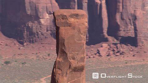 Overflightstock™ Orbiting Totem Pole Rock In Monument Valley Aerial