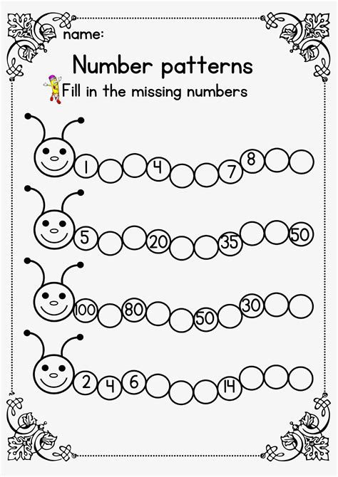 Math Number Patterns Worksheets Grade Numbersworksheetcom Math The