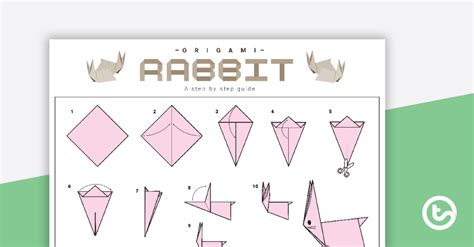 Origami Rabbit Step By Step Instructions Teaching Resource Origami