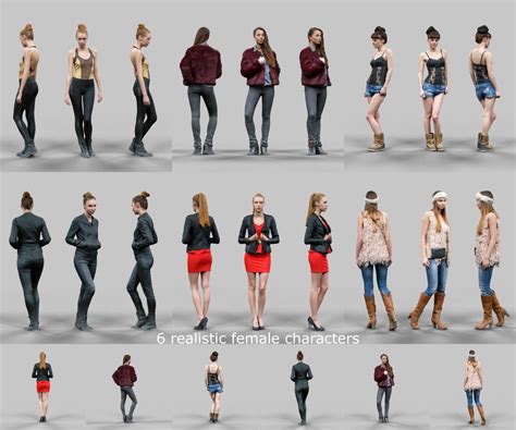 6 Realistic Female Characters Vol 3 3d Model Game Ready Obj