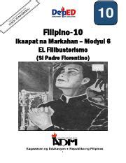 Filipino10 Q4 Ver4 Mod6 Pdf 10 Filipino 10 Ikaapat Na Markahan