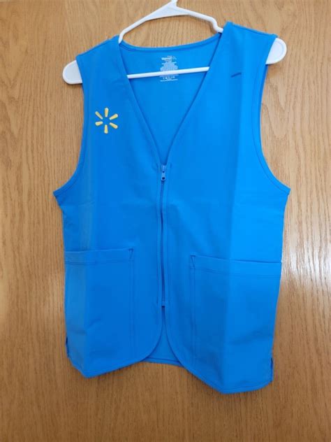Walmart Employee Vest Xs Blue Zip Up With Embroidered Spark Logo