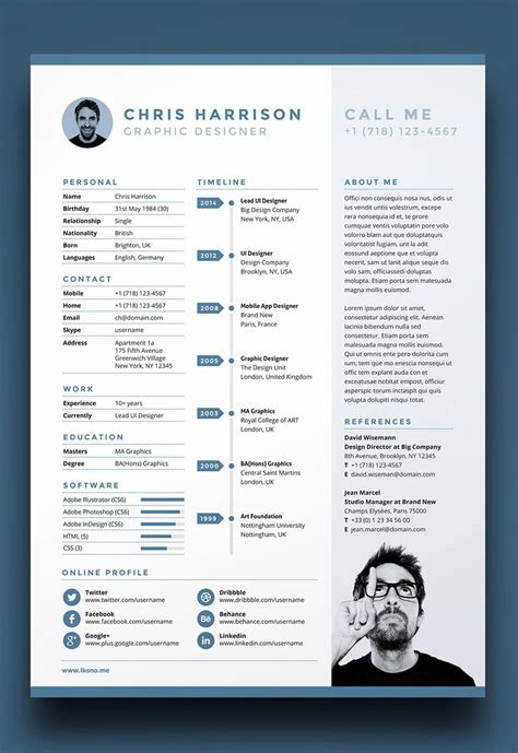 25 Free Editable Resume Templates In 2020 Creative Cv Infographic Resume