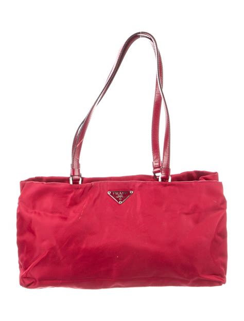 Prada Saffiano Vernice Flower Zip Tote Red Totes Handbags Pra41078
