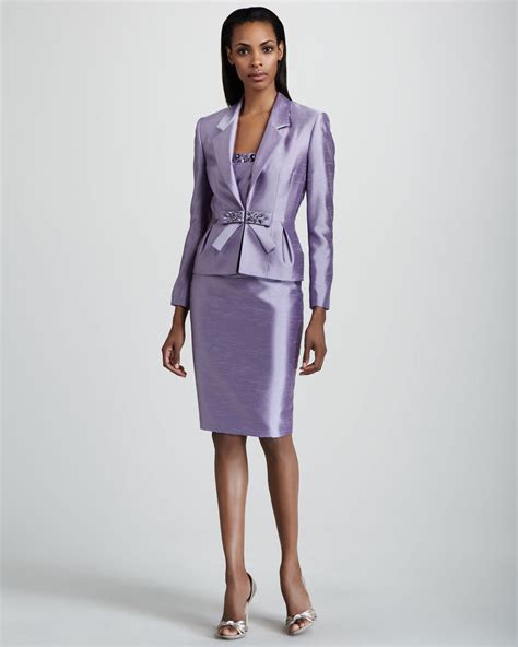 Tahari Threepiece Suit In Purple Lavender Lyst