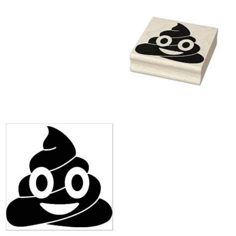 Poop Emoji Rubber Stamp Zazzle