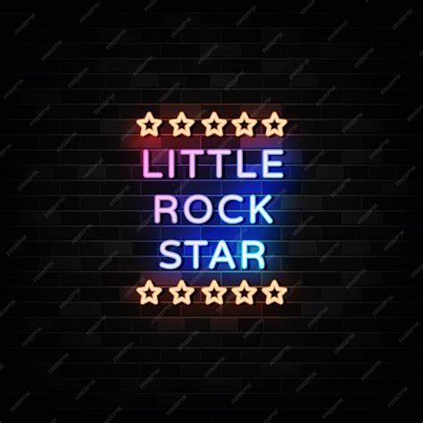 Premium Vector Little Rock Star Neon Signs Design Vector