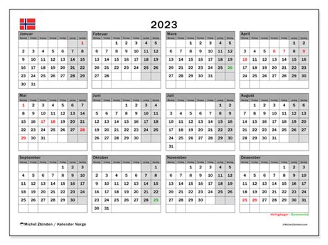 Kalendere Med Helligdager November 2023 Michel Zbinden No