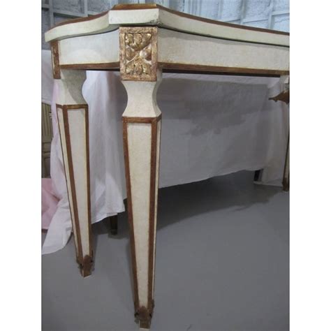 Is a wholesale center for home furniture inspired by european design. Antique White & Gold Accented Console Table | Chairish