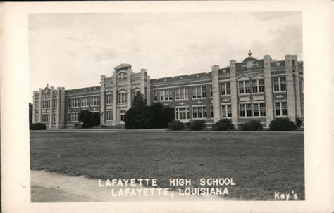 High School Building Lafayette La Kays Postcard