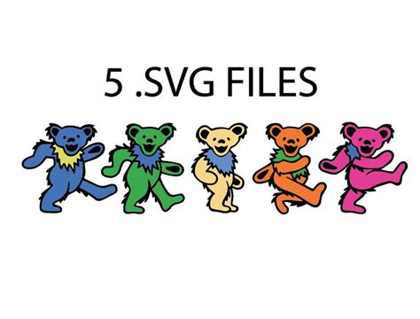 Grateful Dead Dancing Bears Clip Art Svg Vector Files Etsy Grateful Dead Dancing Bears