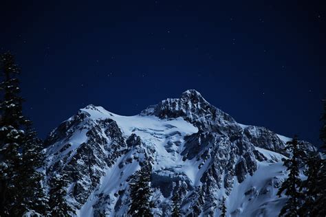 Snow Capped Mountains During Night Time 5k Hd Nature 4k