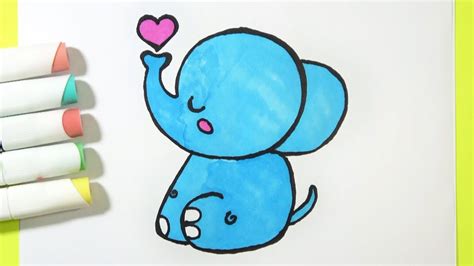 How To Draw A Baby Elephant Cute Easy Bobo Cute Art Youtube