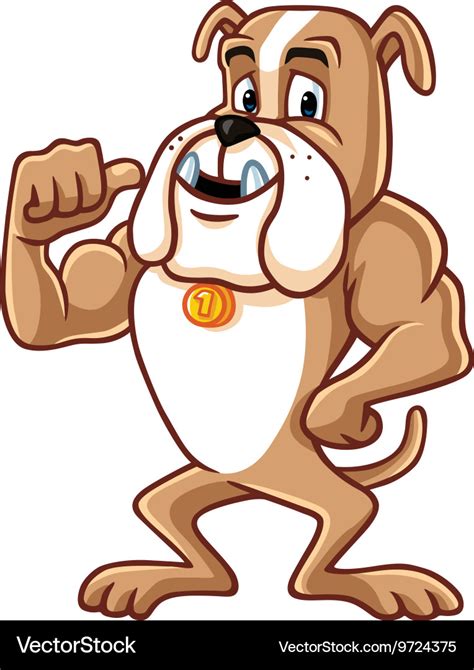 Bulldog Cartoon Mascot Character Royalty Free Vector Image