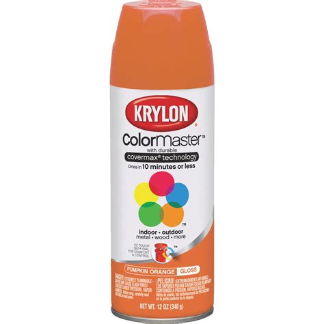 Krylon Colormaxx K05532007 Spray Paint Gloss Pumpkin Orange 12 Oz