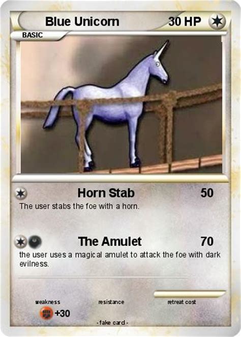 While seeking iron for food, it digs tunnels by breaking through bedrock with its steel horns. Pokémon Blue Unicorn - Horn Stab - My Pokemon Card