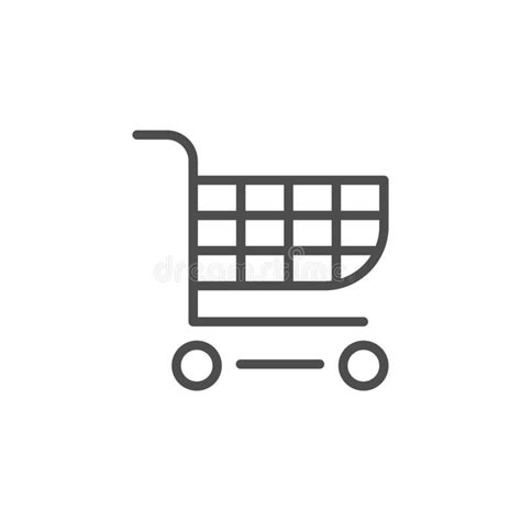 Shopping Cart Line Outline Icon Stock Vector Illustration Of Item