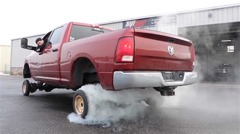 Lifted Dodge Ram On Tiny Car Wheels Cant Be Unseen Does Snow Burnouts