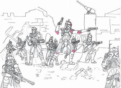 Clone Wars Coloring Star Pages Trooper Battle
