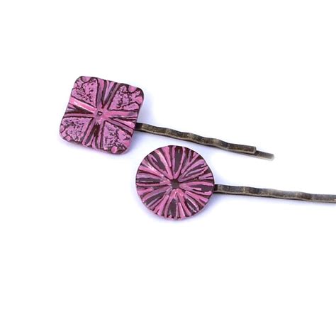 Dedabl Hair Pins Polymer Clay Pink