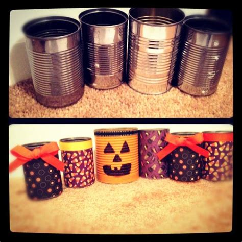 Soup Cans Scrapbook Paper Ribbon And Hot Glue Gun Easy