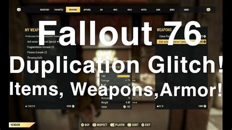 Fallout 76 New Duplication Glitch Duplicate Weapons Items And Armor
