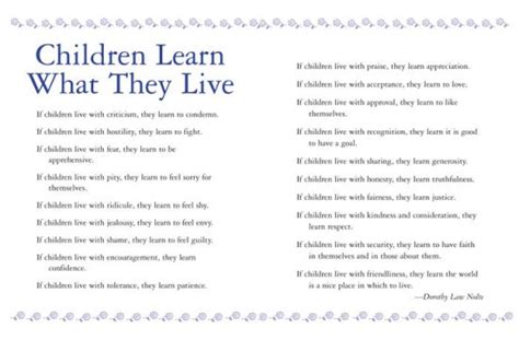 Children Learn What They Live By Rachel Harris Lcsw Phd Dorothy