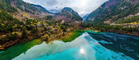 National Park Jiuzhaigou China 360° Aerial Panoramas 360° Virtual