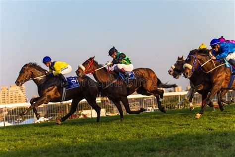 Horse Racing Jockeys Action Editorial Image Image Of Winning Close